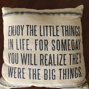 Quoted throw pillow